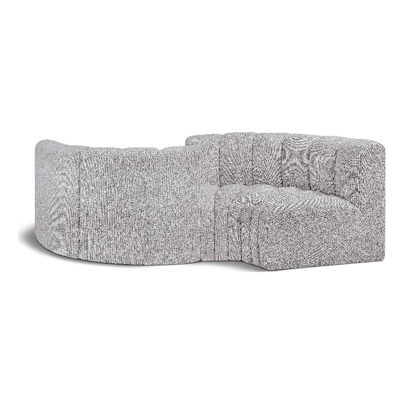 Meridian Furniture Arc Grey Boucle Fabric Modular Sectional