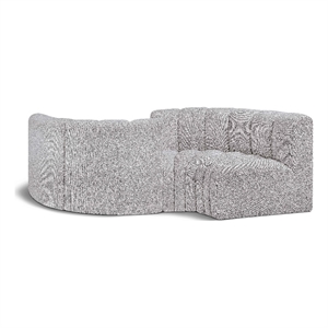 Meridian Furniture Arc Grey Boucle Fabric Modular Sectional