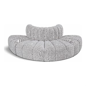 Meridian Furniture Arc Grey Boucle Fabric Modular Sectional