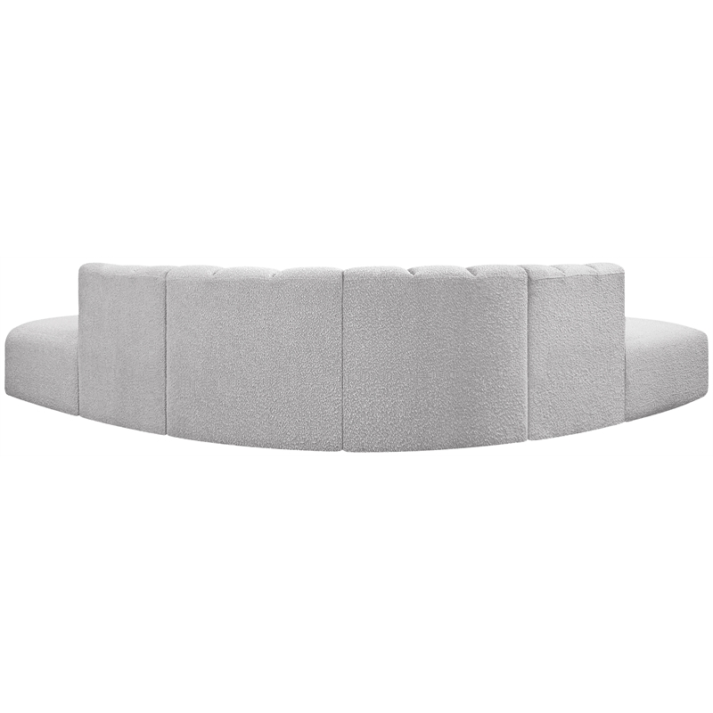 Meridian Furniture Arc Grey Boucle Fabric Modular Sectional