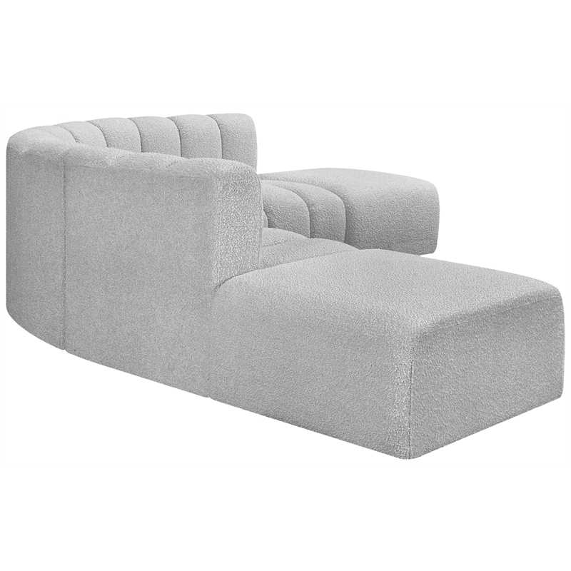 Meridian Furniture Arc Grey Boucle Fabric Modular Sectional