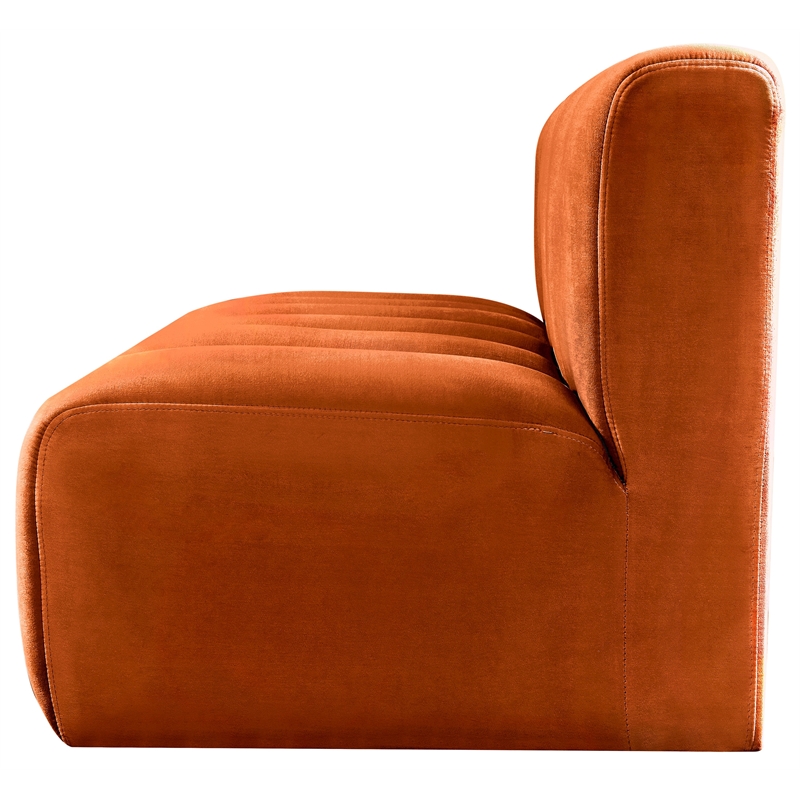 meridian furniture arc cognac velvet modular sectional