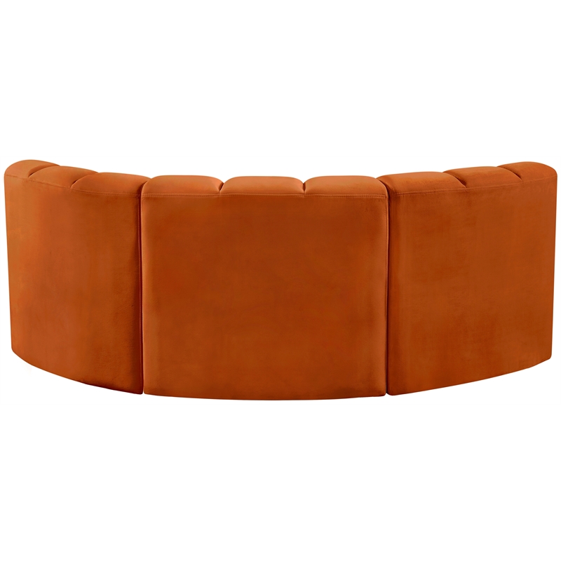 Meridian Furniture Arc Cognac Velvet Modular Sectional