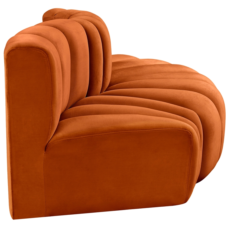 Meridian Furniture Arc Cognac Velvet Modular Sectional