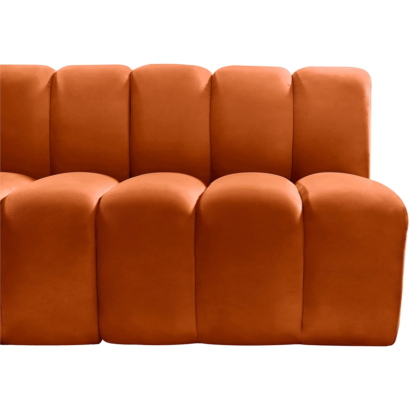 Meridian Furniture Arc Cognac Velvet Modular Sectional