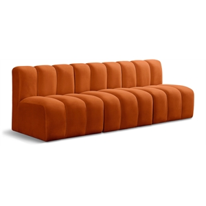 Meridian Furniture Arc Cognac Velvet Modular Sectional