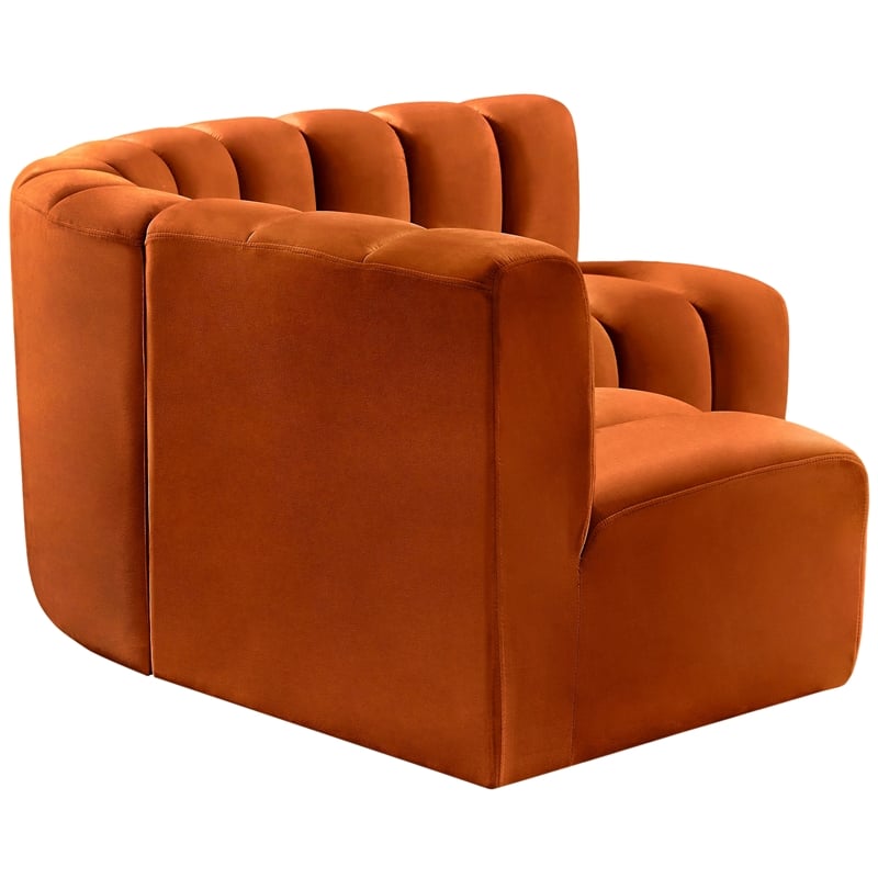 Meridian Furniture Arc Cognac Velvet Modular Sectional