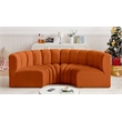 Meridian Furniture Arc Cognac Velvet Modular Sectional