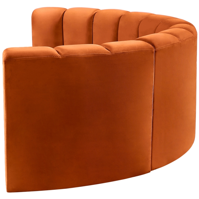 Meridian Furniture Arc Cognac Velvet Modular Sectional