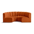 Meridian Furniture Arc Cognac Velvet Modular Sectional