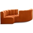 Meridian Furniture Arc Cognac Velvet Modular Sectional