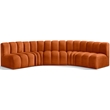 Meridian Furniture Arc Cognac Velvet Modular Sectional
