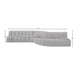 Meridian Furniture Arc Grey Boucle Fabric Modular Sectional