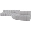 Meridian Furniture Arc Grey Boucle Fabric Modular Sectional