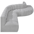 Meridian Furniture Arc Grey Boucle Fabric Modular Sectional