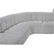 Meridian Furniture Arc Grey Boucle Fabric Modular Sectional