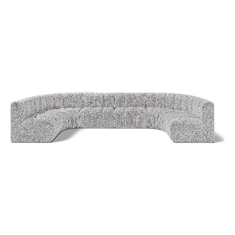 Meridian Furniture Arc Grey Boucle Fabric Modular Sectional