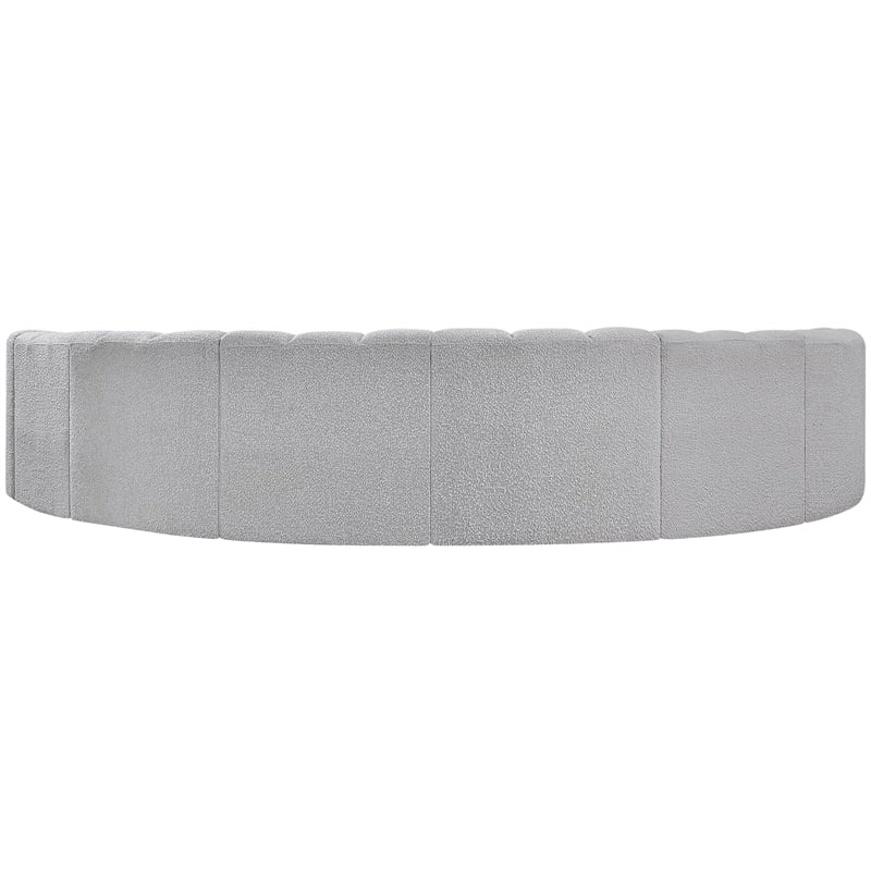 Meridian Furniture Arc Grey Boucle Fabric Modular Sectional