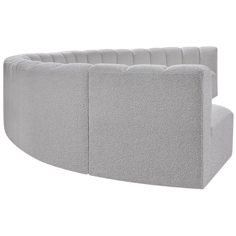 Meridian Furniture Arc Grey Boucle Fabric Modular Sectional
