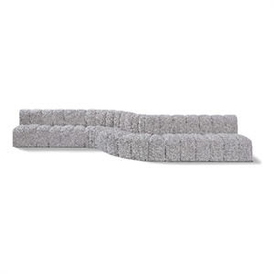 Meridian Furniture Arc Grey Boucle Fabric Modular Sectional