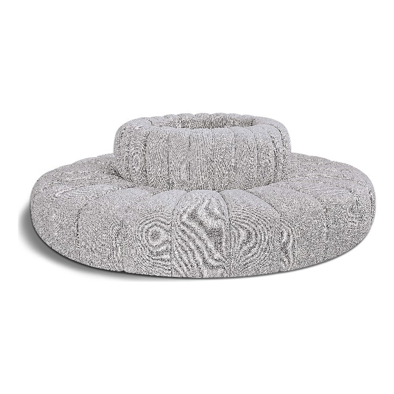 Meridian Furniture Arc Grey Boucle Fabric Modular Sectional