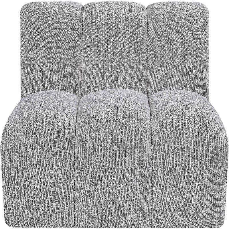 Meridian Furniture Arc Grey Boucle Fabric Straight Chair