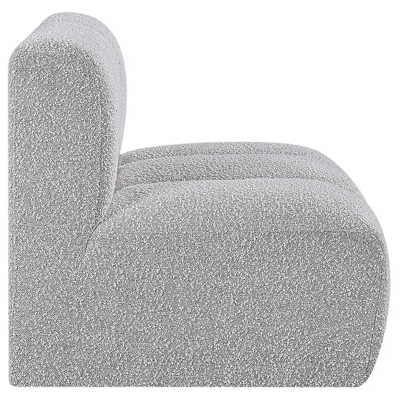 Meridian Furniture Arc Grey Boucle Fabric Straight Chair