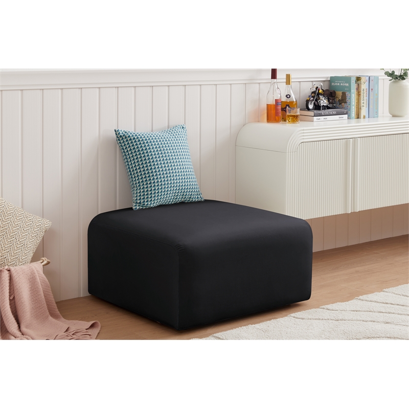 Meridian Furniture Arc Black Velvet Ottoman