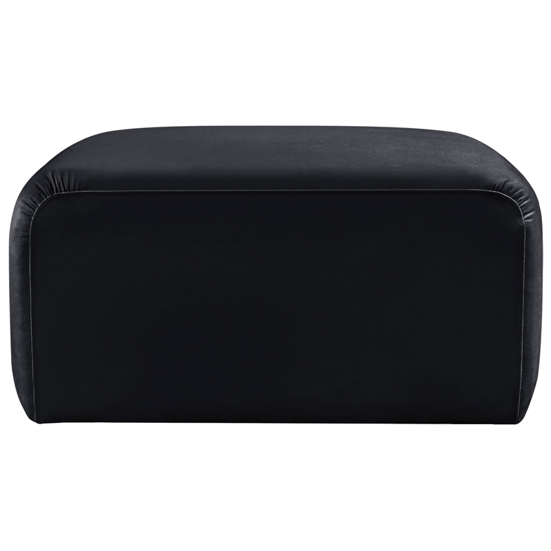 Meridian Furniture Arc Black Velvet Ottoman