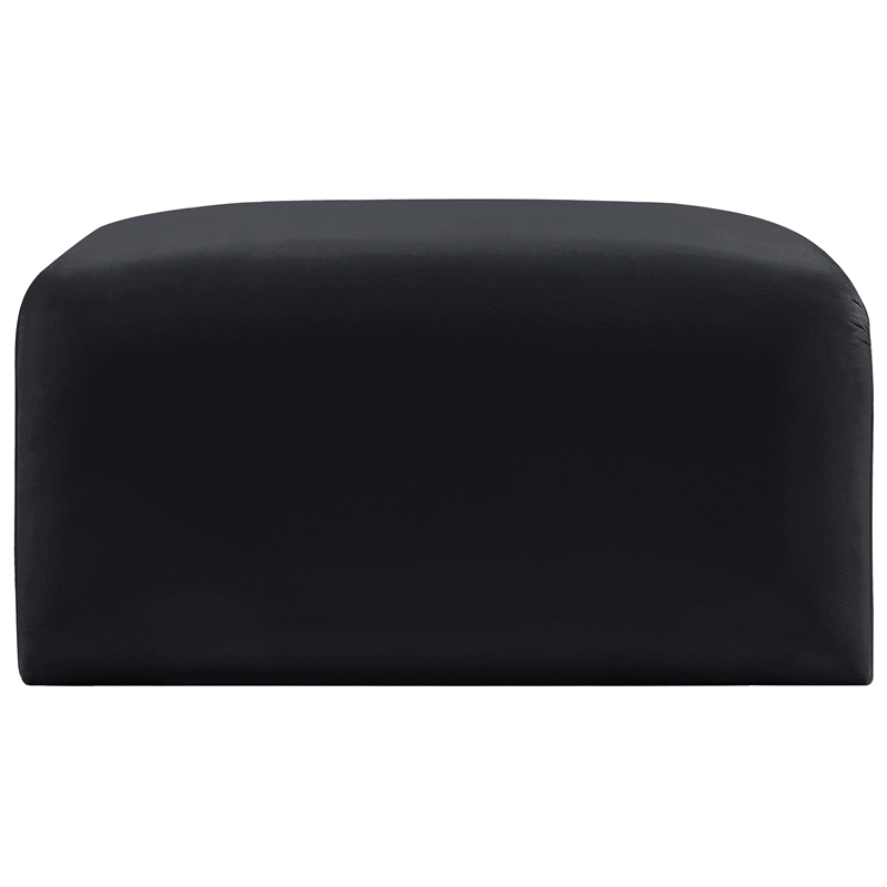 Meridian Furniture Arc Black Velvet Ottoman