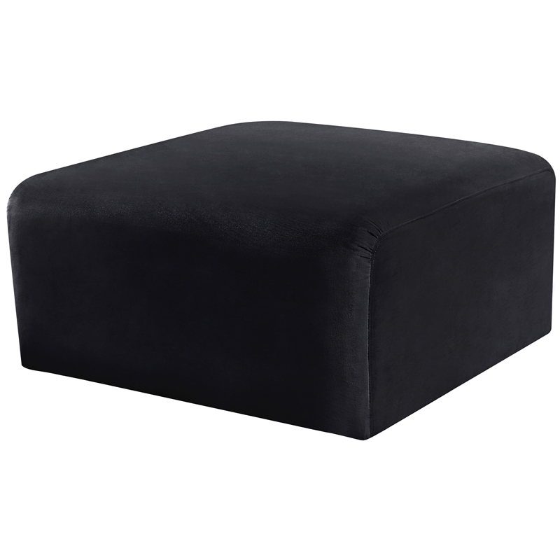 Meridian Furniture Arc Black Velvet Ottoman