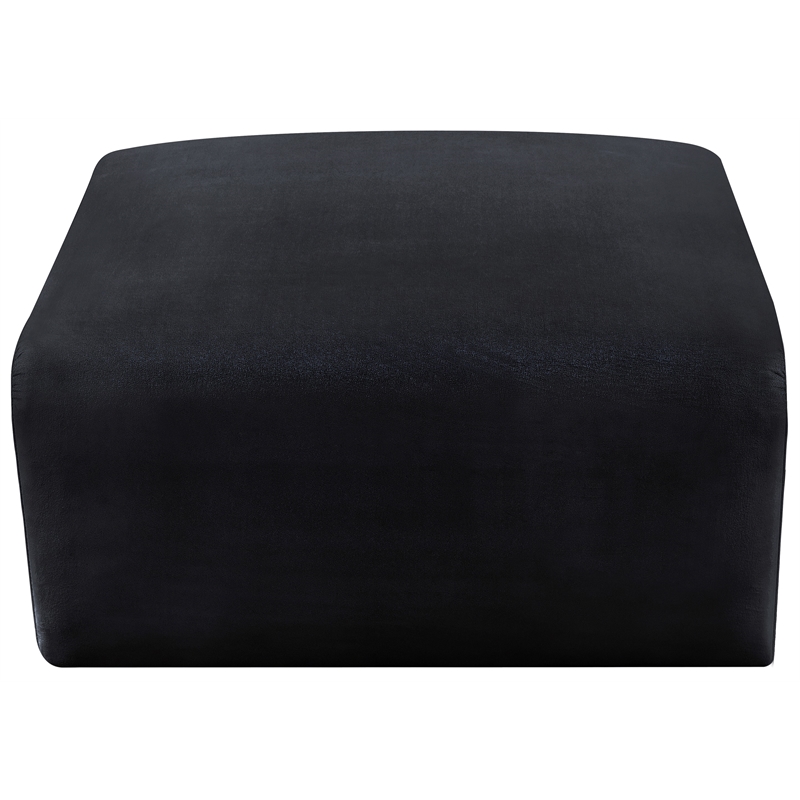 Meridian Furniture Arc Black Velvet Ottoman