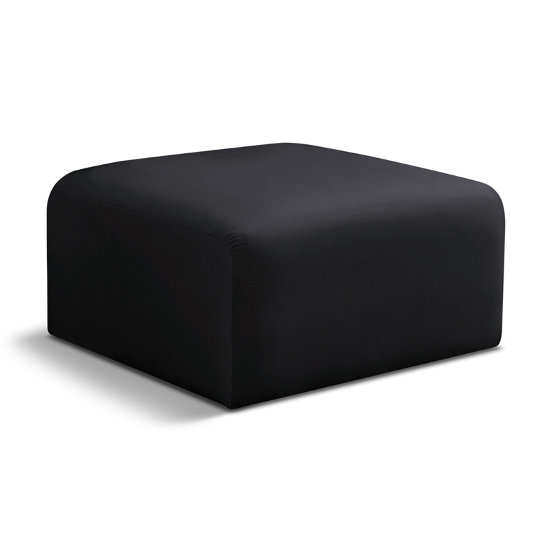 Meridian Furniture Arc Black Velvet Ottoman