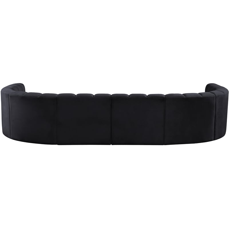 Meridian Furniture Arc Black Velvet Modular Sectional