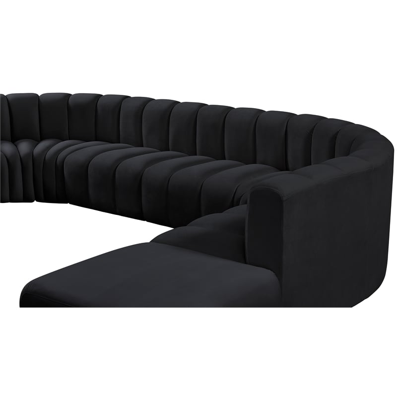 Meridian Furniture Arc Black Velvet Modular Sectional