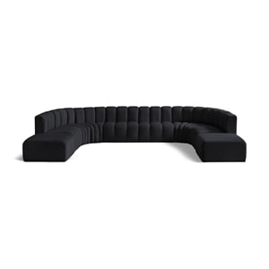 Meridian Furniture Arc Black Velvet Modular Sectional
