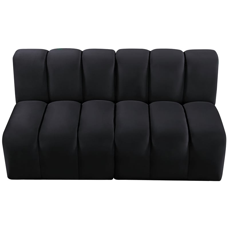 Meridian Furniture Arc Black Velvet Modular Sectional