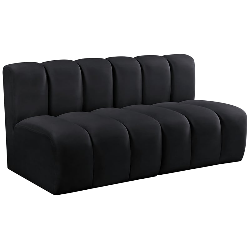 Meridian Furniture Arc Black Velvet Modular Sectional