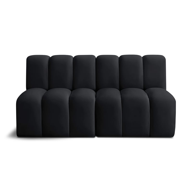 Meridian Furniture Arc Black Velvet Modular Sectional