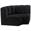 Meridian Furniture Arc Black Velvet Modular Sectional