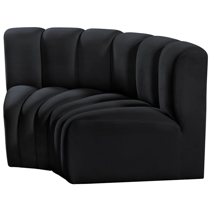 Meridian Furniture Arc Black Velvet Modular Sectional