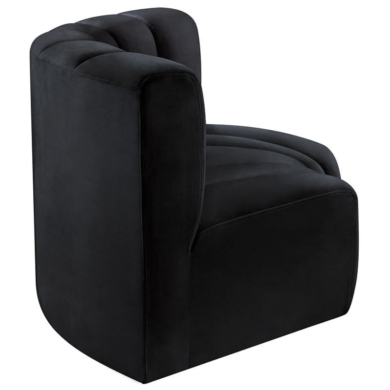 Meridian Furniture Arc Black Velvet Modular Sectional