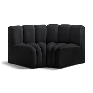 Meridian Furniture Arc Black Velvet Modular Sectional