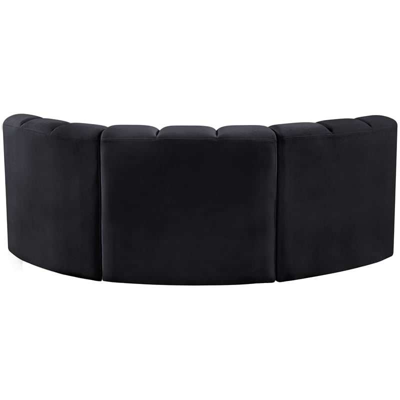 Meridian Furniture Arc Black Velvet Modular Sectional