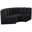 Meridian Furniture Arc Black Velvet Modular Sectional