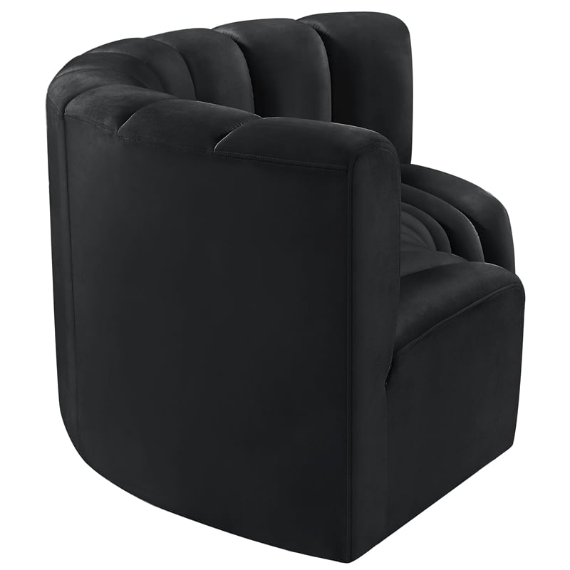 Meridian Furniture Arc Black Velvet Modular Sectional