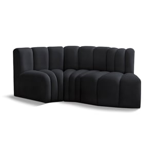Meridian Furniture Arc Black Velvet Modular Sectional