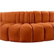 Meridian Furniture Arc Cognac Velvet Modular Sectional