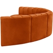 Meridian Furniture Arc Cognac Velvet Modular Sectional