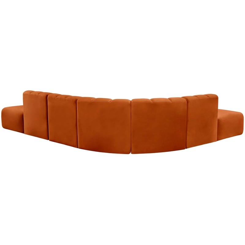 Meridian Furniture Arc Cognac Velvet Modular Sectional
